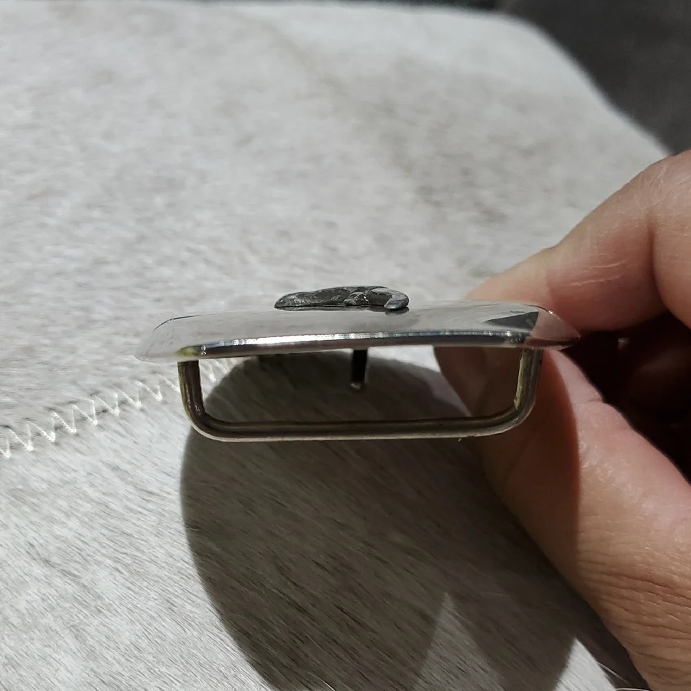 Vintage Silver Bullhead Longhorn Belt Buckle